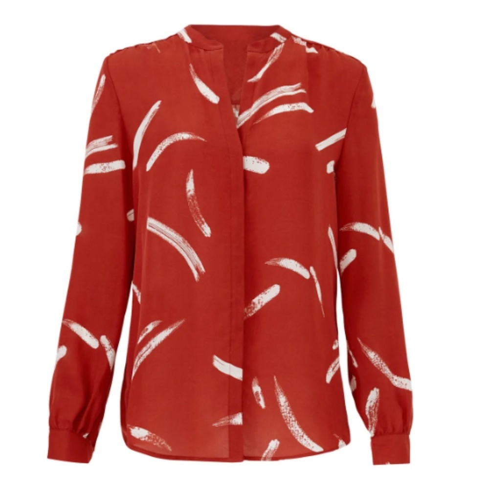 Joie Brick Red Button Down Blouse, size small